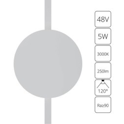 A1163PL-1WH Трековый магнитный светодиодный светильник Arte Lamp Rapid 48V CRI90+ 3000К 250Лм 120° 5Вт