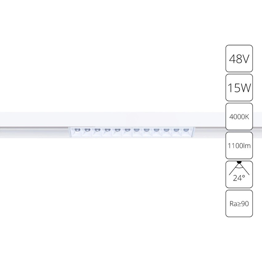 A4634PL-1WH Трековый магнитный светодиодный светильник Arte Lamp Linea 2.0 CRI90+ 4000К 1100Лм 24° 15Вт