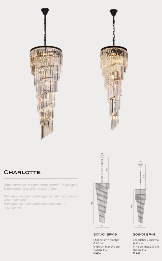 Люстра хрустальная Divinare 3011/01 SP-15 Charlotte под лампы 15xE14 40W