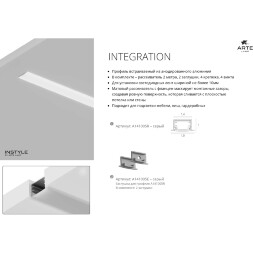 Arte Lamp INTEGRATION A141005E Заглушки торцевые, комплект 2шт, для профиля A141005R