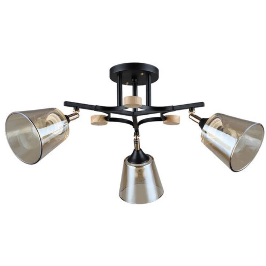 Потолочная люстра со стеклянными плафонами Arte Lamp GLASSY A5078PL-3BK лампы E27 3шт
