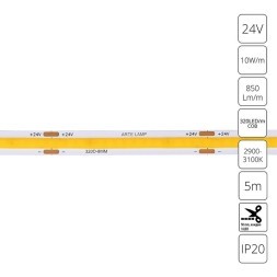 A2432008-01-3K Светодиодная лента 24В 10Вт/м 850Лм/м 3000К CRI 90+ 8мм COB 320шт/м 5м IP20
