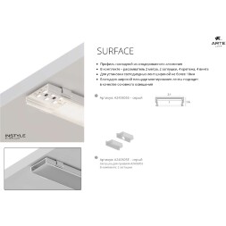 Arte Lamp SURFACE A240605E Комплект из 2 торцевых заглушек для алюминиевого профиля A240605S