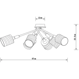 Потолочная люстра c 6 стеклянными плафонами Arte Lamp MARIA A4536PL-6AB цоколь Е27