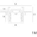 Тонкий магнитный шинопровод 1м встраиваемый в ГКЛ потолок 12.5мм Arte Lamp Optima A730133