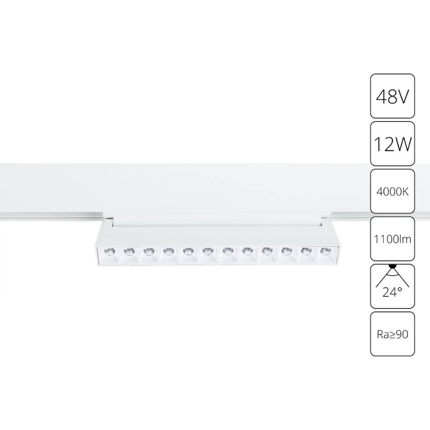 A4668PL-1WH Трековый магнитный светодиодный светильник Arte Lamp Linea 2.0 CRI90+ 4000К 1100Лм 24° 12Вт