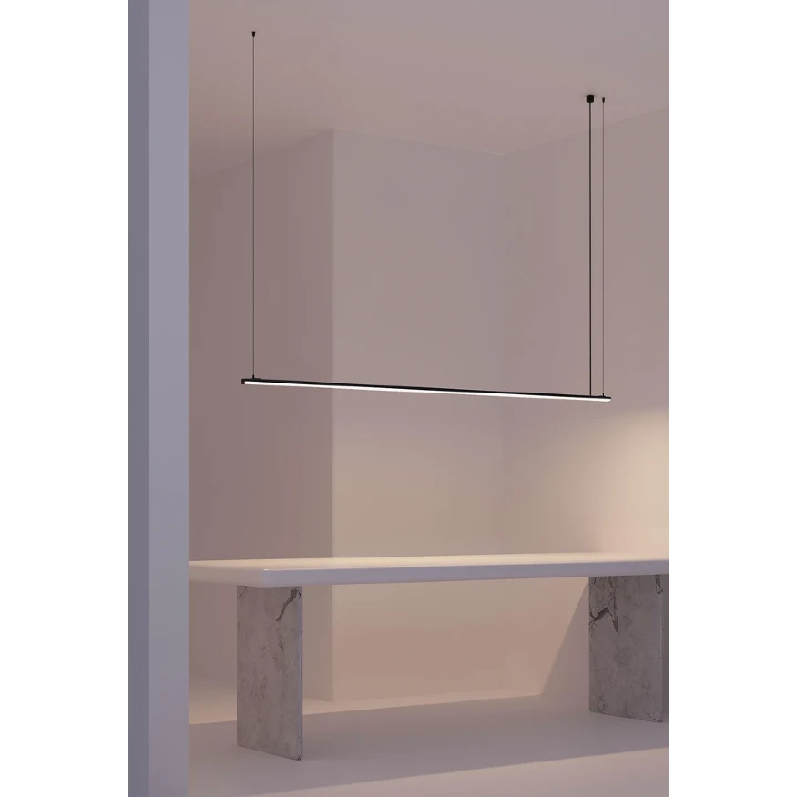 Arte Lamp SURFACE A202006S Профиль 2м накладной/подвесной, черное основание и белый матовый рассеиватель, для ленты шириной до 15мм, торцевые заглушки в комплекте