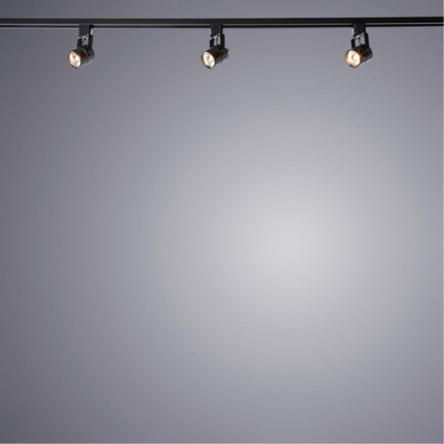 Однофазный двужильный трековый светильник Arte Lamp A1310PL-1BK LENTE под сменную лампу GU10