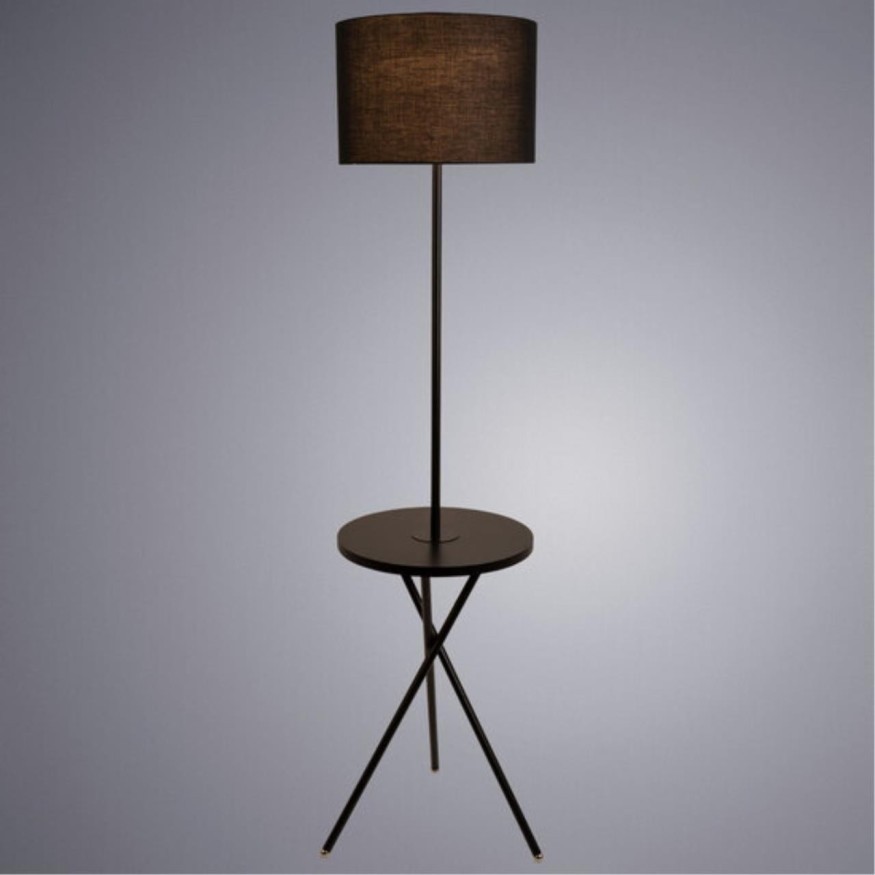 Торшер со столиком Arte Lamp A2070PN-1BK COMBO под лампу 1xE27 60W