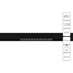 A4664PL-1BK Трековый магнитный светодиодный светильник Arte Lamp Linea 2.0 CRI90+ 4000К 1100Лм 24° 12Вт