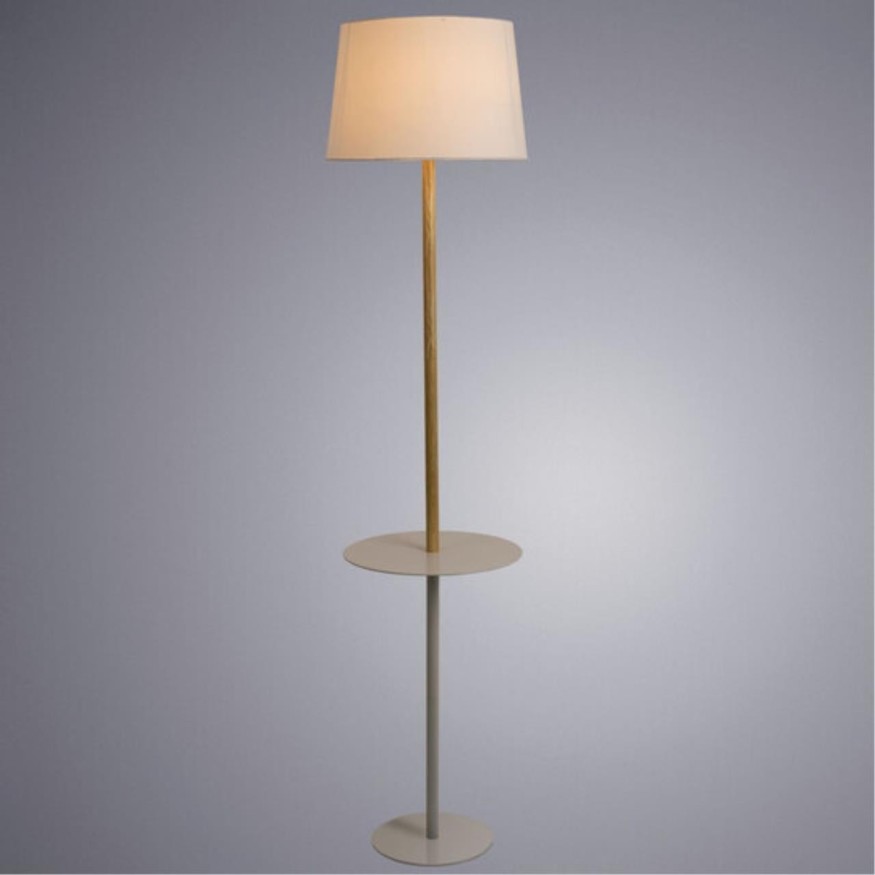 Торшер со столиком Arte Lamp A2102PN-1WH CONNOR под лампу 1xE27 60W