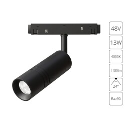 A5721PL-1BK Трековый магнитный светодиодный светильник Arte Lamp Expert CRI90+ 4000К 1100Лм 24° 13