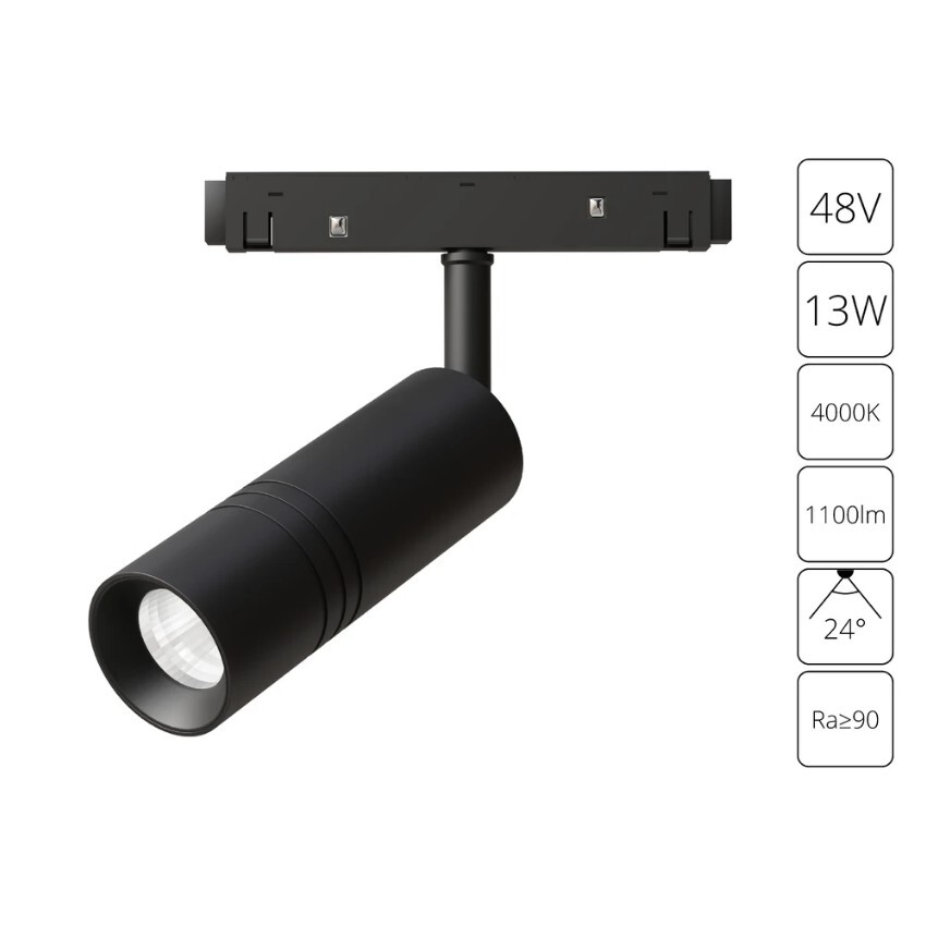 A5721PL-1BK Трековый магнитный светодиодный светильник Arte Lamp Expert CRI90+ 4000К 1100Лм 24° 13