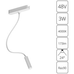 A6162PL-1WH Трековый магнитный светодиодный светильник Arte Lamp Rapid 48V CRI90+ 4000К 173Лм 24° 3Вт