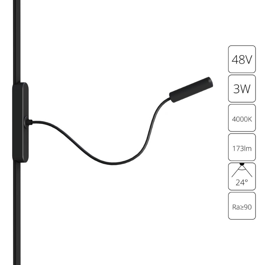 A6162PL-1BK Трековый магнитный светодиодный светильник Arte Lamp Rapid 48V CRI90+ 4000К 173Лм 24° 3Вт