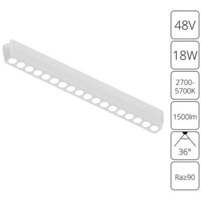 A2969PL-1WH Трековый магнитный светодиодный SMART (TUYA, Алиса, Bluetooth, Wi-Fi) светильник Arte Lamp Rapid 48V CRI90+ 2700-6000К 1500Лм 36° 18Вт