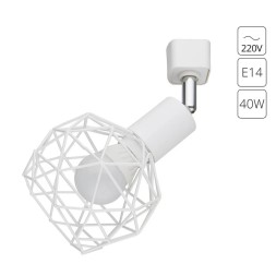 Однофазный двужильный трековый светильник Arte Lamp A6141PL-1WH SOSPIRO под сменную лампу Е14