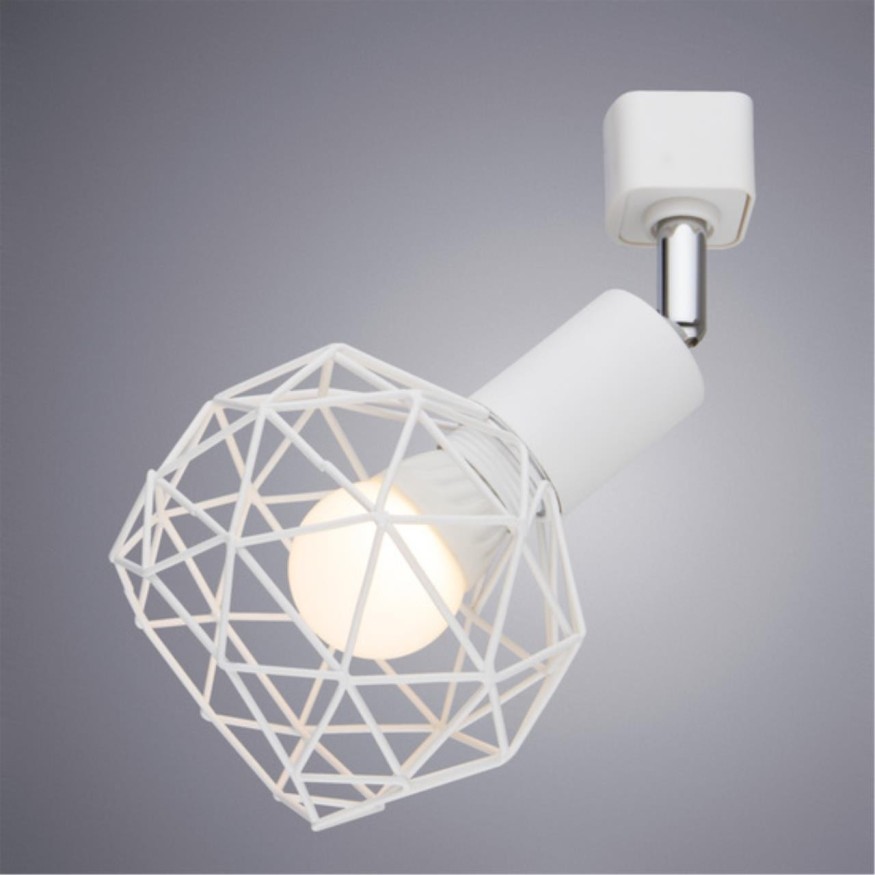 Однофазный двужильный трековый светильник Arte Lamp A6141PL-1WH SOSPIRO под сменную лампу Е14
