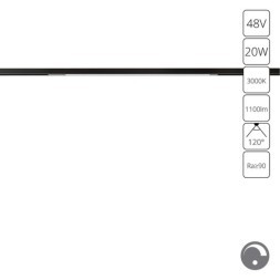 A7494PL-1BK Магнитный трековый светодиодный светильник диммируемый по 0.1-10V, 20Вт, 3000К, 1100лм, 120°, CRI90 Arte Lamp OPTIMA