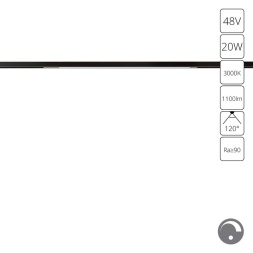 A7494PL-1BK Магнитный трековый светодиодный светильник диммируемый по 0.1-10V, 20Вт, 3000К, 1100лм, 120°, CRI90 Arte Lamp OPTIMA