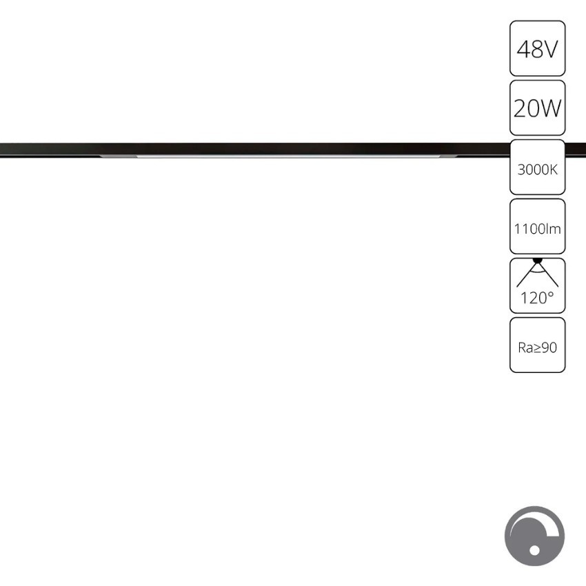 A7494PL-1BK Магнитный трековый светодиодный светильник диммируемый по 0.1-10V, 20Вт, 3000К, 1100лм, 120°, CRI90 Arte Lamp OPTIMA