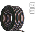 Arte Lamp A20-5W Провод 5-и жильный для RGB+W светодиодной ленты (ленты RGB + отдельный диод монохромной или MIX цветности), длина бухты 50м, калибр 20AWG, сечение 0,52 мм², луженая медь, черно-бело-зелено-красно-синяя оплетка
