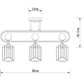 Arte Lamp Glamore A5076PL-3BK Потолочный современный вытянутый светильник длиной 62 см, черный металл, плафоны 3шт, янтарное стекло, лампы E27 3шт до 60Вт IP20 220В