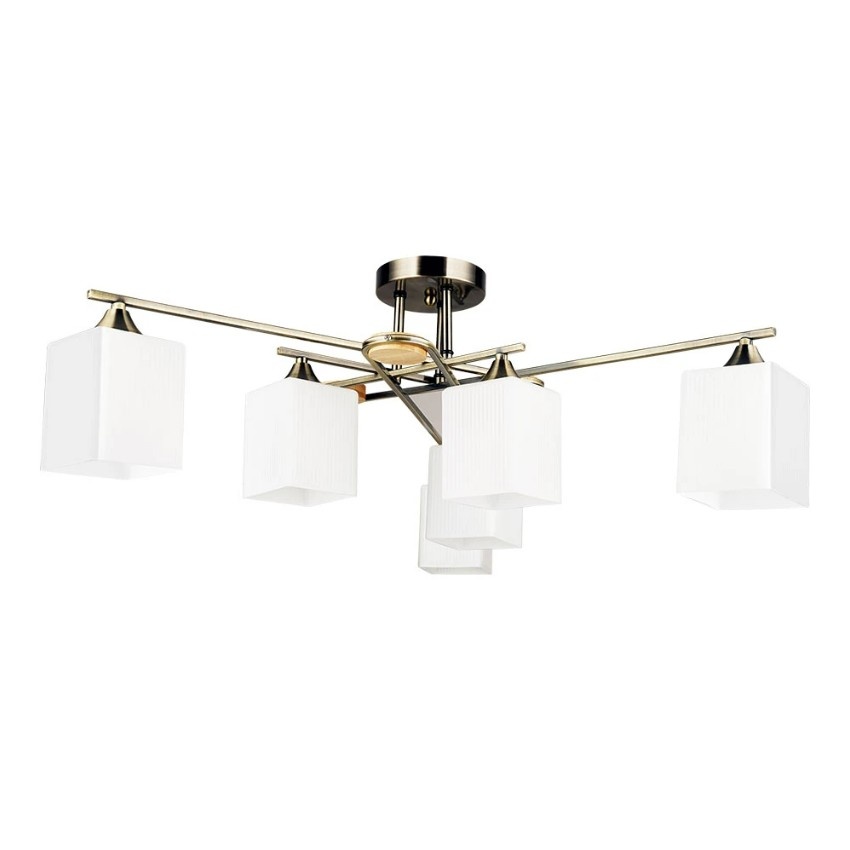 Потолочная люстра с 6 стеклянными плафонами под лампы цоколя E27 Arte Lamp LARGO A4497PL-6AB