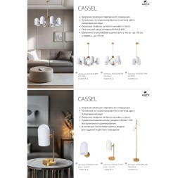 Торшер с 2 стеклянными плафонами, лампами E14 и ножным выключателем Arte Lamp CASSEL A5454PN-2PB