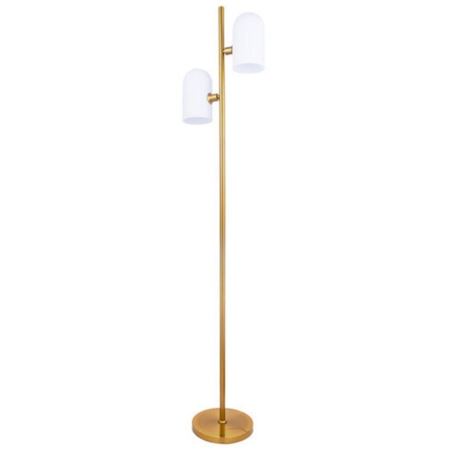 Торшер с 2 стеклянными плафонами, лампами E14 и ножным выключателем Arte Lamp CASSEL A5454PN-2PB
