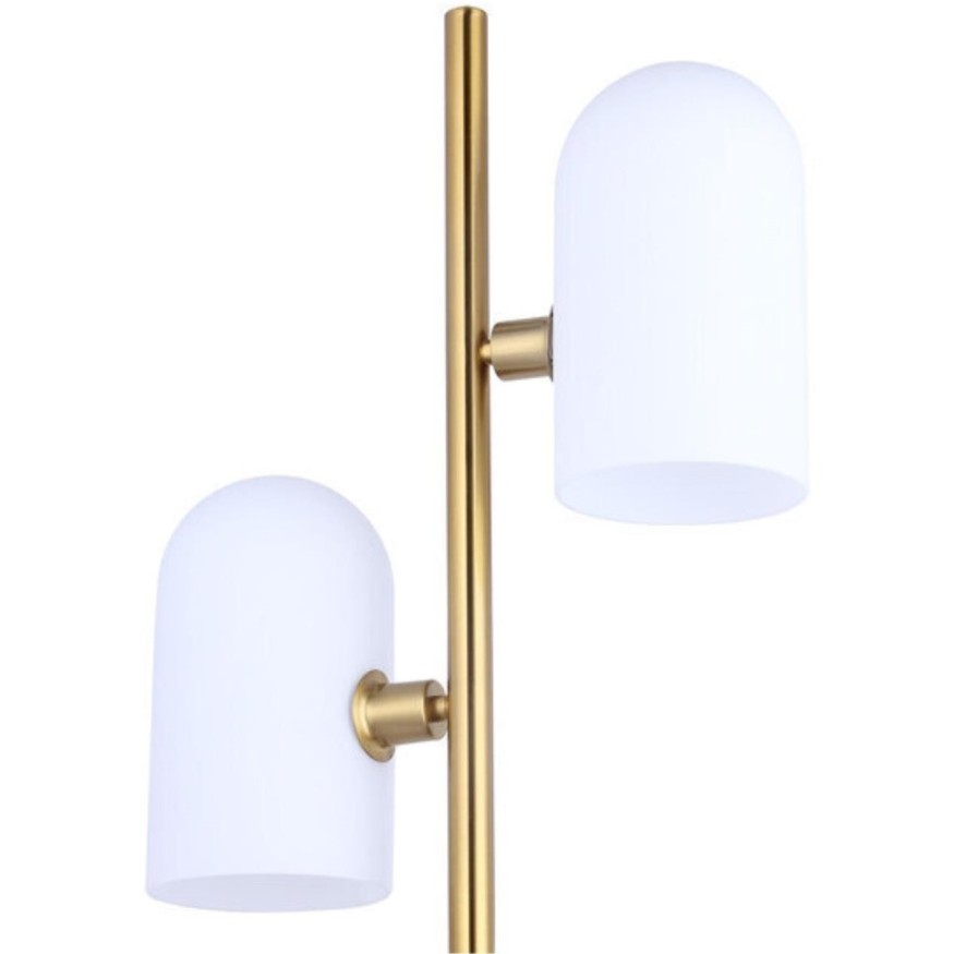 Торшер с 2 стеклянными плафонами, лампами E14 и ножным выключателем Arte Lamp CASSEL A5454PN-2PB