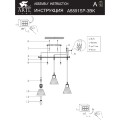 Arte Lamp Lancaster A5891SP-3BK Тройной подвесной современный светильник с 3 янтарными плафонами из стекла диаметром 15 см, основание из натурального светлого дерева, высота провода 100 см, лампы E27 3шт до 60Вт IP20 220В