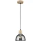 Arte Lamp Lancaster A5869SP-1BK Подвесной современный светильник с дымчатым плафоном из стекла диаметром 15 см, основание из натурального светлого дерева, высота провода 100 см, лампа E27 1шт до 60Вт IP20 220В