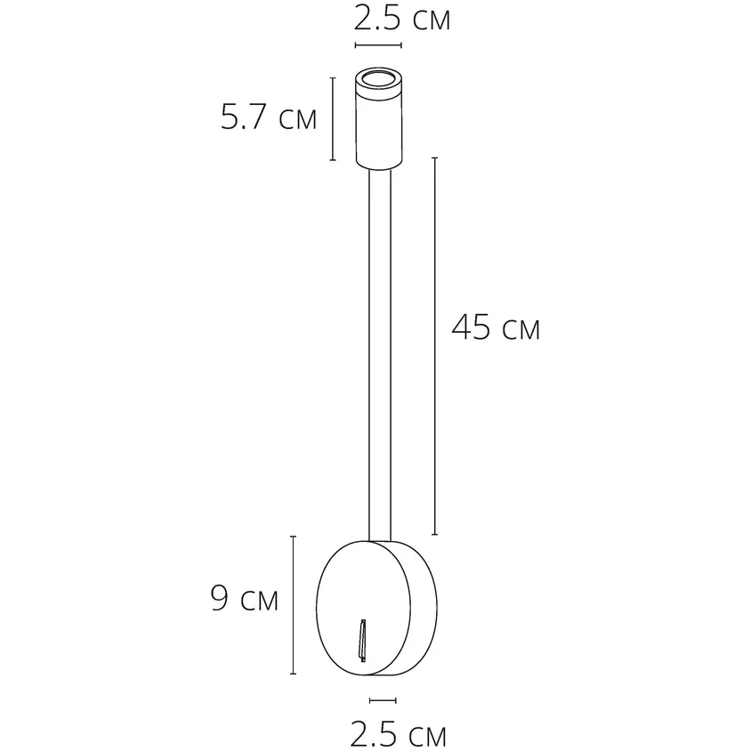 Arte Lamp Asta A5879AP-1BK Настенный современный, полностью черный, минималистичный светодиодный светильник-бра с гибкой резиновой ножкой и выключателем на основании, LED 5Вт 3000K 300Лм CRI90 24° IP20 220В