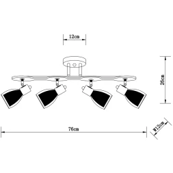 Потолочный светильник с 4 стеклянными плафонами и цоколем E27 Arte Lamp Harmony A5110PL-4AB