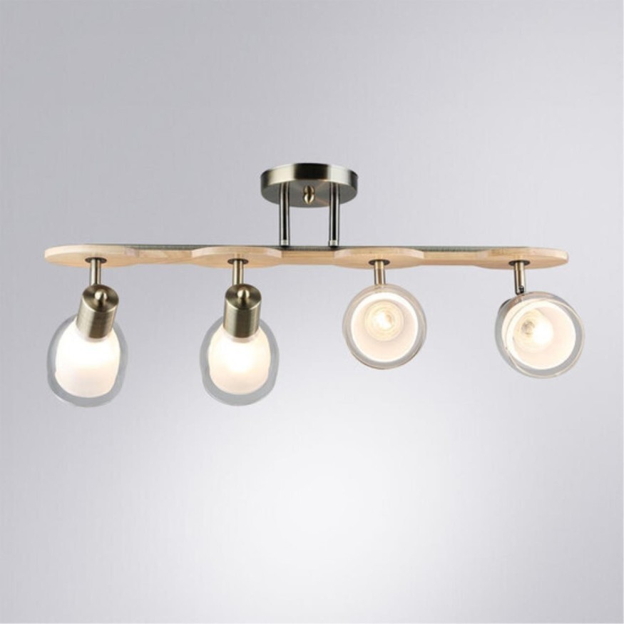 Потолочный светильник с 4 стеклянными плафонами и цоколем E27 Arte Lamp Harmony A5110PL-4AB