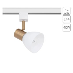 Однофазный двужильный трековый светильник Arte Lamp A3117PL-1WH FALENA под сменную лампу Е14