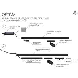 Arte Lamp Optima A7492PL-1BK Магнитный черный трековый светодиодный светильник-спот с возможностью диммирования по протоколу 0/1-10V, LED 16Вт 3000K 1800Лм CRI90 36° IP20 48V