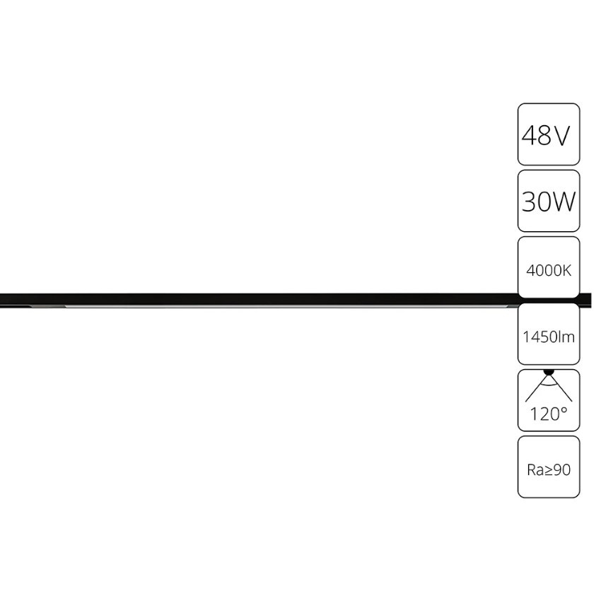 A7265PL-1BK Трековый магнитный светодиодный светильник Arte Lamp Optima CRI90+ 4000К 1450Лм 120° 30Вт
