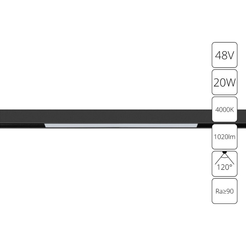 A4663PL-1BK Трековый магнитный светодиодный светильник Arte Lamp Linea 2.0 CRI90+ 4000К 1020Лм 120° 20Вт