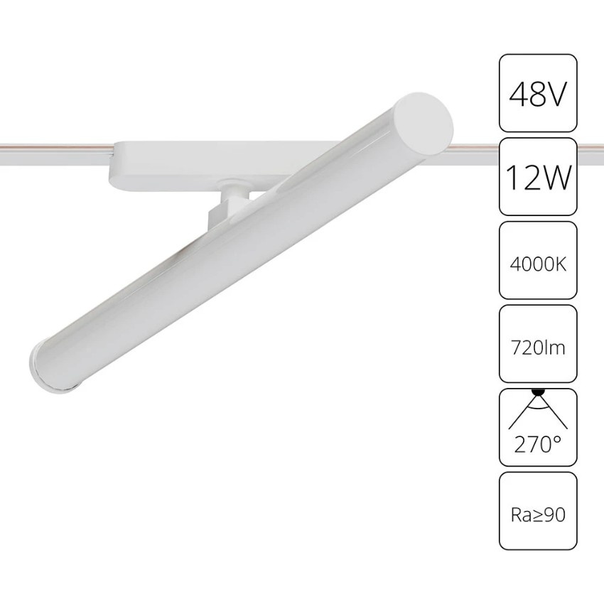 A6165PL-1WH Трековый магнитный светодиодный светильник Arte Lamp Rapid 48V CRI90+ 4000К 720Лм 270° 12Вт
