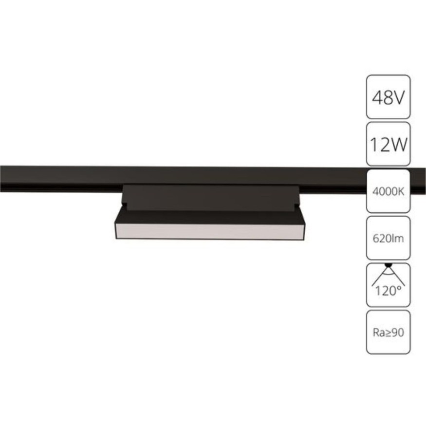 A4669PL-1BK Трековый магнитный светодиодный светильник Arte Lamp Linea 2.0 CRI90+ 4000К 620Лм 120° 12Вт