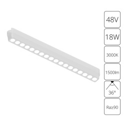 A1169PL-1WH Трековый магнитный светодиодный светильник Arte Lamp Rapid 48V CRI90+ 3000К 1500Лм 36° 18Вт