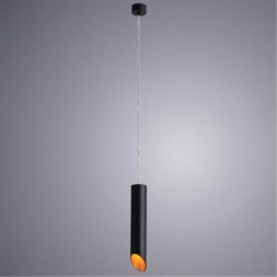 Подвесной светильник цилиндр Arte Lamp A1536SP-1BK PILON-GOLD под лампу 1xGU10 35W