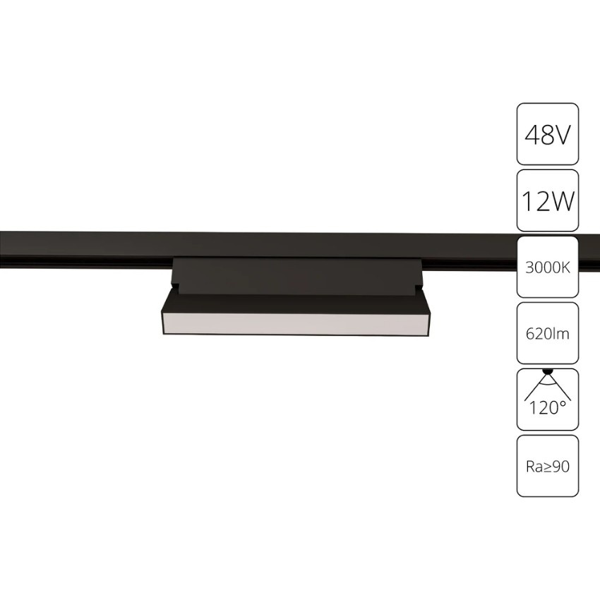 A4679PL-1BK Трековый магнитный светодиодный светильник Arte Lamp Linea 2.0 CRI90+ 4000К 620Лм 120° 12Вт