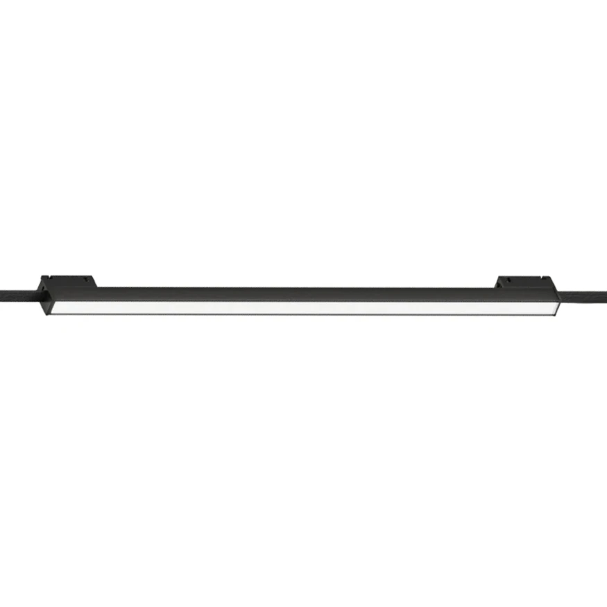 Arte Lamp Optima A8461PL-1BK Черный линейный трековый светильник с креплением на ременный шинопровод, белый матовый рассеиватель, LED 10Вт 550лм 4000К CRI90 120° IP20 48В