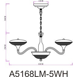 Подвесная люстра Arte Lamp BERN LED Lm4700 Ra80 4000K A5168LM-5WH