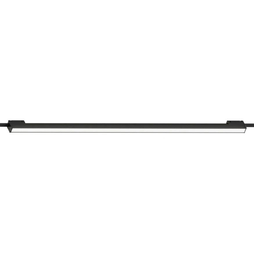 Arte Lamp Optima A8462PL-1BK Черный линейный трековый светильник с креплением на ременный шинопровод, белый матовый рассеиватель, LED 15Вт 750лм 4000К CRI90 120° IP20 48В