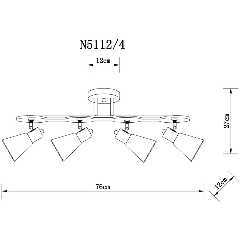 Потолочный светильник с 4 стеклянными плафонами и цоколем E27 Arte Lamp Harmony A5112PL-4BK