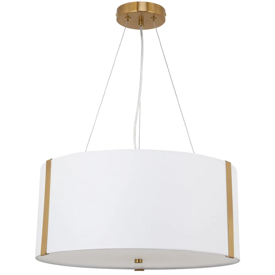 Arte Lamp Dream A4110SP-3PB Подвесная современная люстра с абажуром диаметром 45 см, плафон белый текстиль, медный металл, лампы E14 3шт до 40Вт IP20 220В, макс. высота 100см
